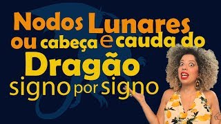 Nodos lunares ou cabeça e cauda do dragão signo por signo [upl. by Toille]