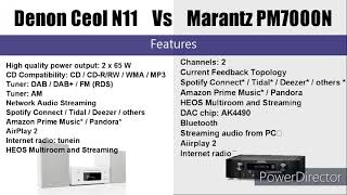 Marantz PM7000N vs Denon Ceol N11 DAB  Comparison  Specifications  Best Audio Streamers of 2021 [upl. by Alur]