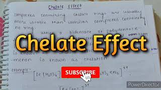 Chelate Effect Thermodynamic origin of chelate Effect inorganic chemistry Msc amp Bsc notes [upl. by Mcgean]