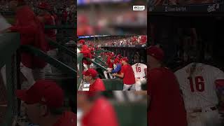 The Phillies didnt waste ANY time getting out on the field after Castellanos was hit 👀⚡ [upl. by Haikan597]