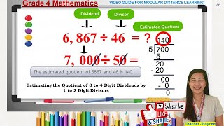 Estimating the Quotient of 3 to 4 Digit Dividends by 1 to 2 Digit Divisors [upl. by Chretien]