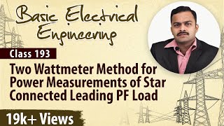 Two Wattmeter Method for Power Measurements Star Connected Leading PF Load [upl. by Itnahsa856]