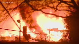 Fire burns for hours at WinstonSalem fertilizer plant [upl. by Plath]