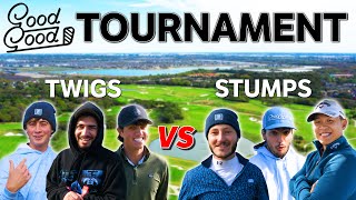 Good Good Enters 4 Man Scramble Golf Tournament  Team Twigs Vs Stumps  Part 1 [upl. by Tullius]