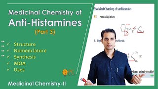 Medicinal Chemistry of Antihistamines Part 3 Structure IUPAC Name Synthesis Mechanism and Uses [upl. by Annaiek]