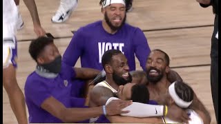 Lakers Celebrate Their 2020 NBA Championship  Final Moments Of Game 6 [upl. by Kcirdneked]