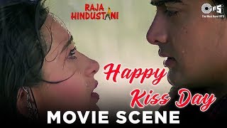 Aarti Karisma amp Raja Aamir Kissing Movie Scene  Raja Hindustani  Romantic Scenes [upl. by Odama]