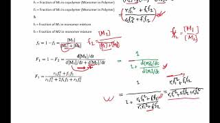 Polymer Chemistry  Kinetics of Copolymerization Derivation of the Copolymerization Equation [upl. by Obocaj]