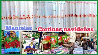 CORTINAS NAVIDEÑAS Y MANTELES CON BRILLO🎄 🤯 Tienda BARATA con artículos Navideños PARA TU HOGAR [upl. by Gladdy844]