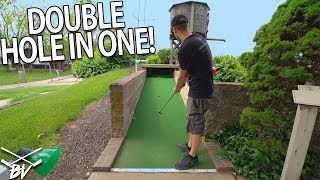 LUCKY DOUBLE MINI GOLF HOLE IN ONE AT A GREAT MINI GOLF COURSE  Brooks Holt [upl. by Coppola]