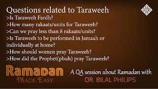 QA  Questions related to Taraweeh [upl. by Nunnery]