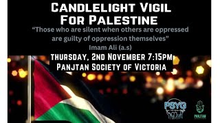 English Speech by Sheikh Zaid  ZiarateWarisa  Candle light Vigil  Dua for Palestine [upl. by Nnave]