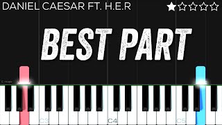 Daniel Caesar  Best Part ft HER  EASY Piano Tutorial [upl. by Tizes]