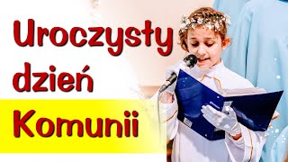 Uroczysty dzień Komunii  Tekst piosenki  Piosenka na I Komunię Św  Podkład Jangok [upl. by Corly39]