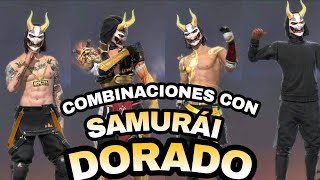 COMBINACIONES CON LA INCUBADORA DE LUNA SANGRIENTA 👹SAMURÁI DORADO👹  FREE FIRE [upl. by Maillij]