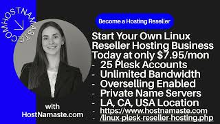 Start Your Own Linux Reseller Hosting Business Today With HostNamastecom  ResellerHosting  Plesk [upl. by Anaimad]