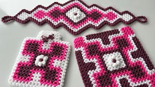 Çeyizlik Geometrik Lif Seti KARE 🌸 lifmodelleri knitting örgüteknikleri örgü crochet tığişi [upl. by Matheson628]