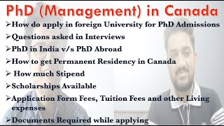 PhD in Management  Canada  PhD from India or Foreign Universities  America  Best College  FPM [upl. by Aizan419]