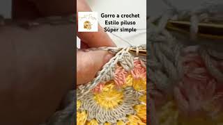 crochet gorro estilo piluso paso a paso en crochet designs crochettutorial comotejer shorts [upl. by Aeriela]