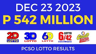 Lotto Result December 23 2023 9pm PCSO [upl. by Renita925]