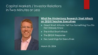 What the Hindenburg Short Attack on EQIX Teaches Executives investorrelations capitalmarkets [upl. by Cathryn]