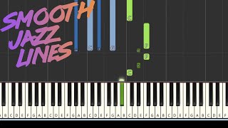 Learn smooth jazz lines C minor pentatonic Easy Synthesia Piano tutorial [upl. by Atinod]