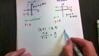 Vertical and Horizontal Lines Slope of Zero and Undefined Slopes [upl. by Dixie647]