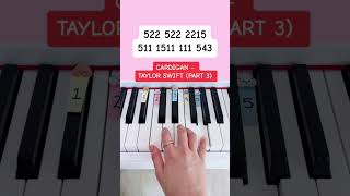 Cardigan  Taylor Swift Piano Tutorial cardigantaylorswift easypianotutorial pianoshorts [upl. by Enailil]