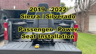 2019  2022 Silverado  Sierra Passenger Power Seat Installation [upl. by Arehsat466]