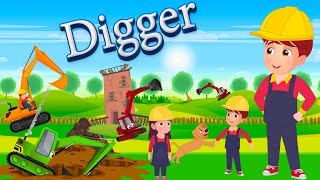 DIGGER Baggerlied  SING SONG KINDERLIEDER  Lerne singend Englisch [upl. by Notlih]