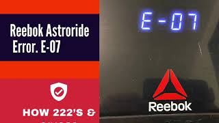 Reebok Treadmill Astroride A2 Error Code E07 E  07 Easy Fix E07 easy to follow how 222s [upl. by Anirehs]