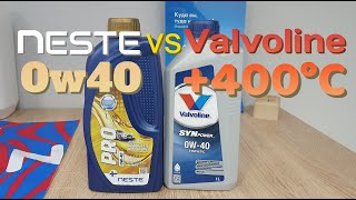 Neste Pro 0w40 vs Valvolin Synpower 0w40 тест прожарки до 400°C [upl. by Kilmarx]