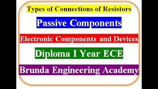 Types of Connections of Resistors Passive Components Electronic Components and Devices DECE [upl. by Gearalt242]