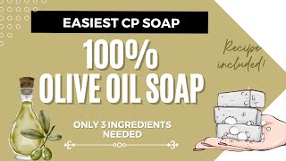 Easy beginner soap  100 Olive Oil soap CASTILE SOAP soapmaking diy howto [upl. by Saloma830]