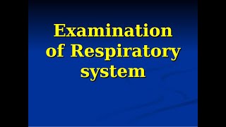 MDCN Approved Respiratory System Examination [upl. by Nibor]