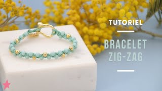 TUTORIEL  DIY Bracelet Macramé ZigZag avec perles [upl. by Lussier915]