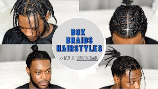 Styling Box Braids  FULL Tutorial  Hairstyles for Black Men [upl. by Treble94]