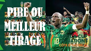 MEILLEUR ET PIRE TIRAGE POUR LE CAMEROUN CAN 2023 COTE D iVOIRE PROBABLES CHAPEAUX DU TIRAG AU SORT [upl. by Lletnohs289]