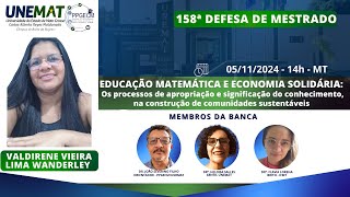 158ª DEFESA DE MESTRADO  PPGECMUNEMAT [upl. by Niro]