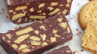 No Bake Chocolate Biscuit Cake Recipe  Only 4Ingredients  Happy Foods Tube [upl. by Tal284]