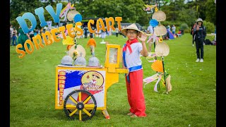 How to make SOrbetes cart Using cardboards  Diy sorbetero  Little mr Cheshire Barrio Fiesta [upl. by Htebasile]