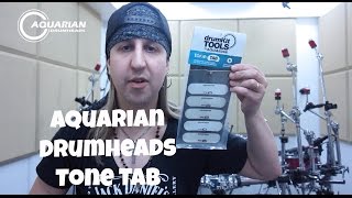 Review 4  Aquarian Drumheads Tone Tab [upl. by Akcirderf584]