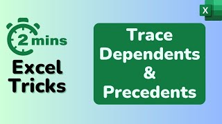 How to use TRACE PRECEDENTS amp DEPENDENTS in Excel [upl. by Sirrap]