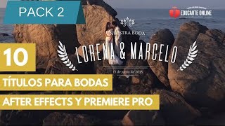 10 Elegantes Títulos para Bodas en After Effects y Premiere Pro PACK 2 [upl. by Walt]