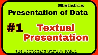 1 Textual Presentation of Data l Presentation of Data l Meaning and features [upl. by Yahsat]