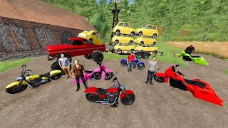 Motorcycle Crew Chases Car Thief  Farming Simulator 22 [upl. by Pool]