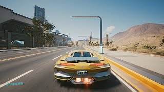 Cyberpunk 2077 Bugatti Chiron Caliburn Free Roam Driving Gameplay Night City Exploration RTX 3090 [upl. by Herminia712]