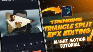 Triangle split slide like after effects 🔥 Efx editing 🥵 Alight motion tutorial [upl. by Gayl289]