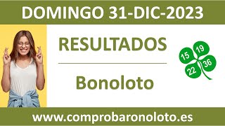 Resultado del sorteo Bonoloto del domingo 31 de diciembre de 2023 [upl. by Nissa]