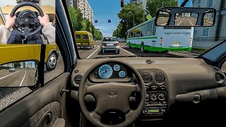 Daewoo Matiz  City Car Driving Steering Wheel Gameplay [upl. by Nnybor]